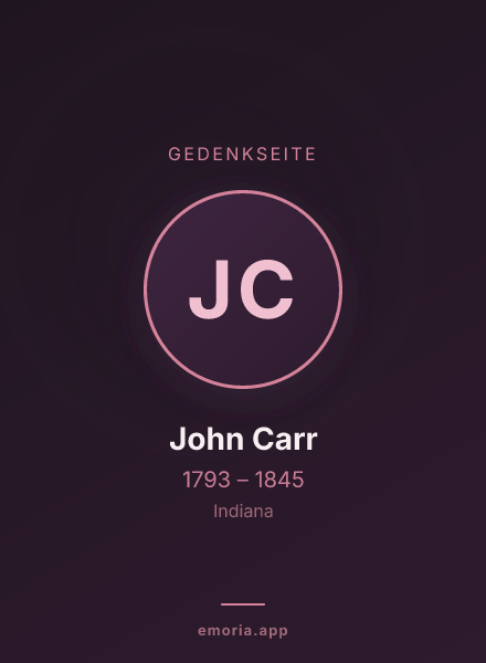 Gedenkportrait von John Carr