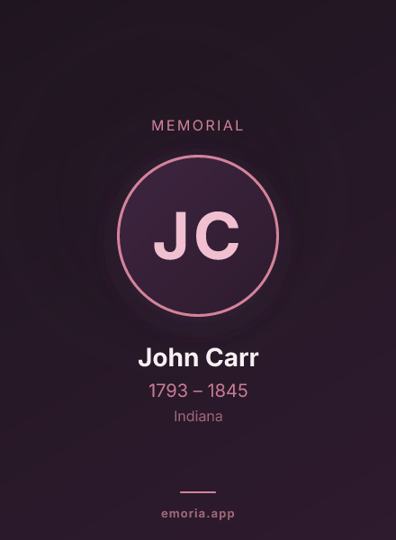 Memorial portrait of John Carr