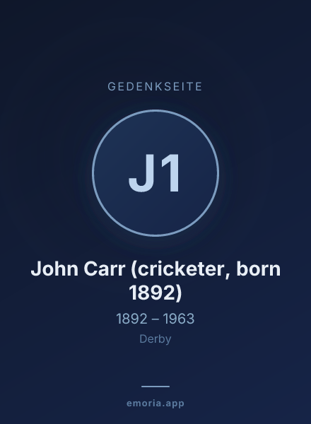 Gedenkportrait von John Carr (cricketer, born 1892)