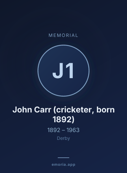 Memorial portrait of John Carr (cricketer, born 1892)