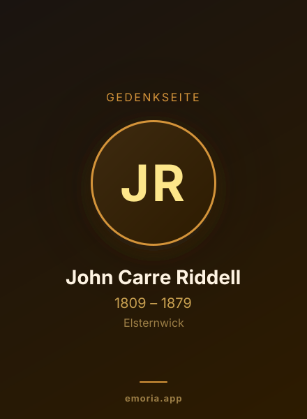 Gedenkportrait von John Carre Riddell