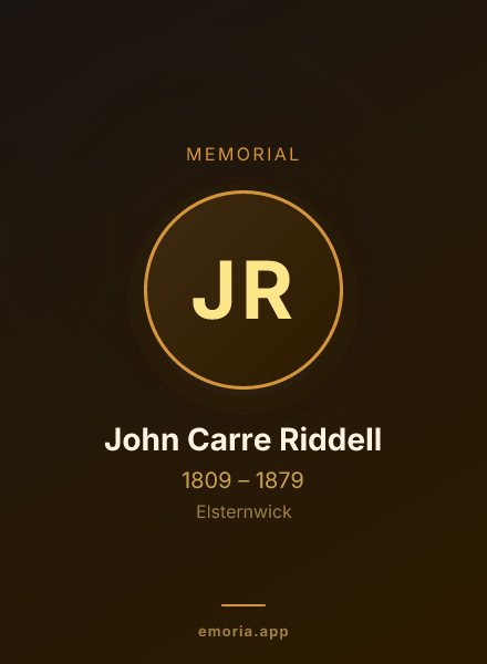 Memorial portrait of John Carre Riddell