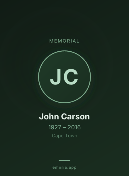 Memorial portrait of John Carson