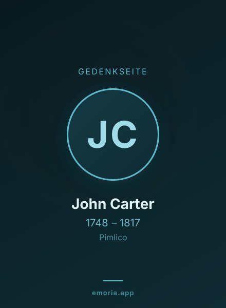 Gedenkportrait von John Carter