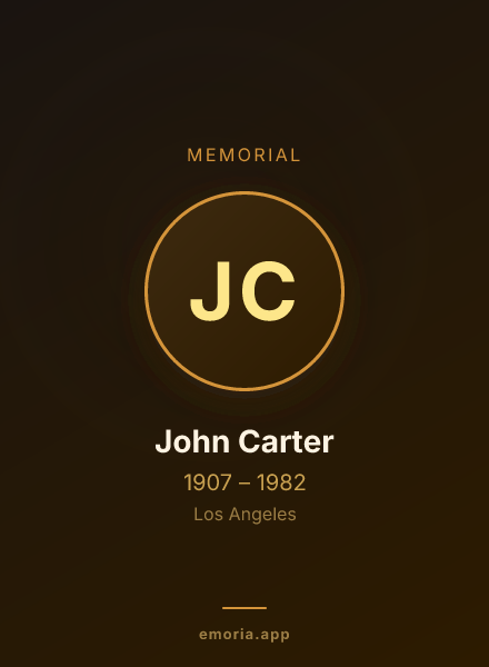 Memorial portrait of John Carter