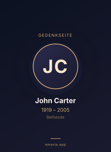 Gedenkportrait von John Carter