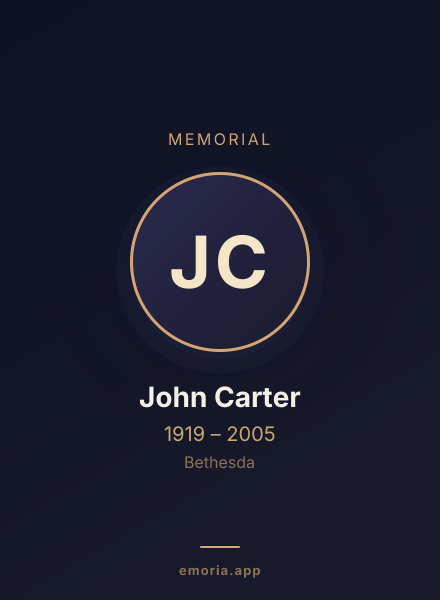 Memorial portrait of John Carter