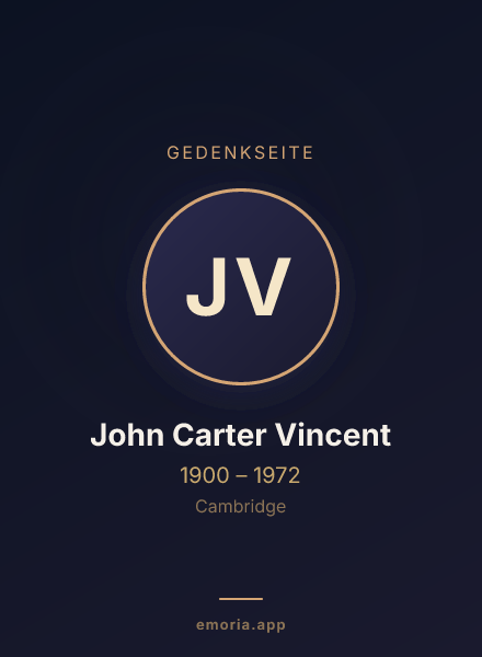 Gedenkportrait von John Carter Vincent