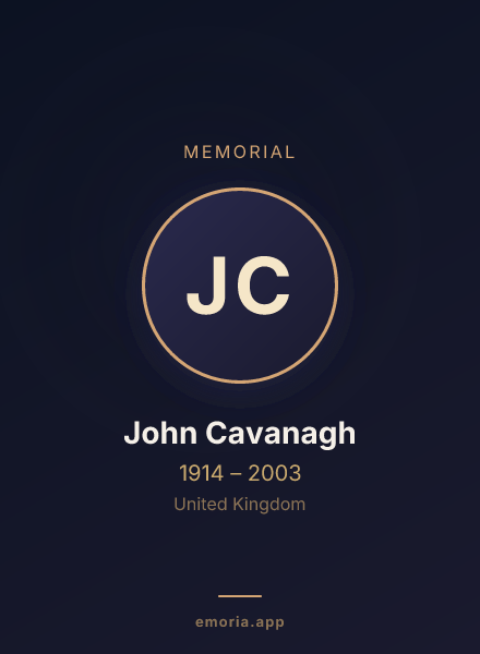 Memorial portrait of John Cavanagh