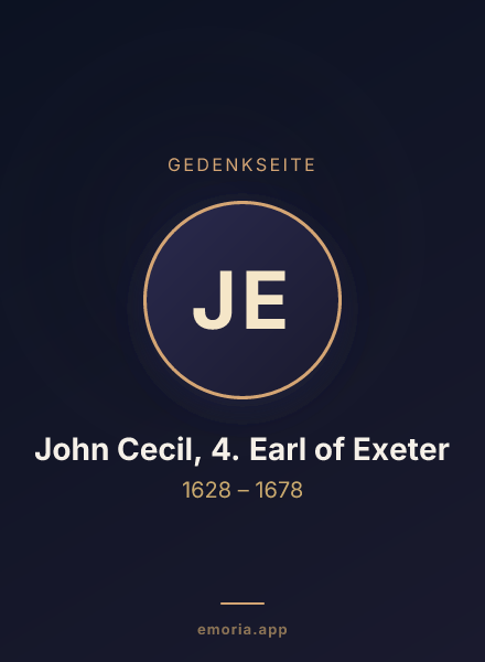 Gedenkportrait von John Cecil, 4. Earl of Exeter