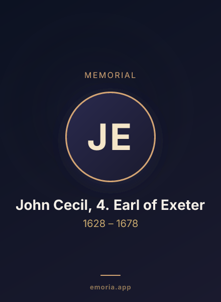 Memorial portrait of John Cecil, 4. Earl of Exeter