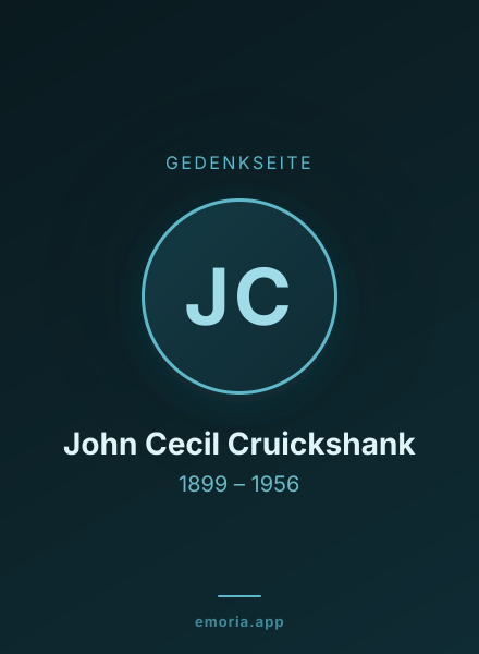 Gedenkportrait von John Cecil Cruickshank