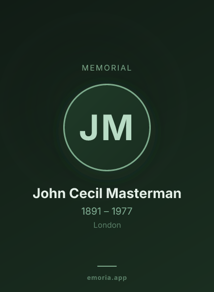 Memorial portrait of John Cecil Masterman