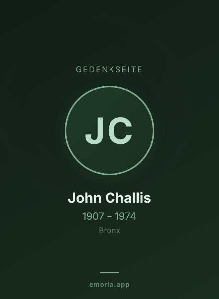 Gedenkportrait von John Challis