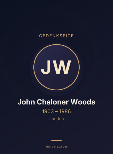 Gedenkportrait von John Chaloner Woods