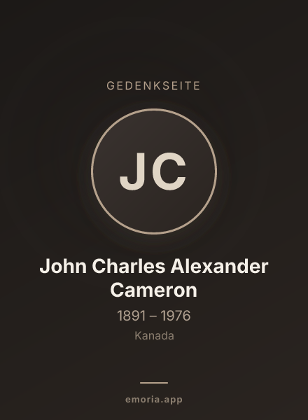 Gedenkportrait von John Charles Alexander Cameron