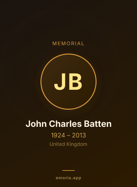 Memorial portrait of John Charles Batten