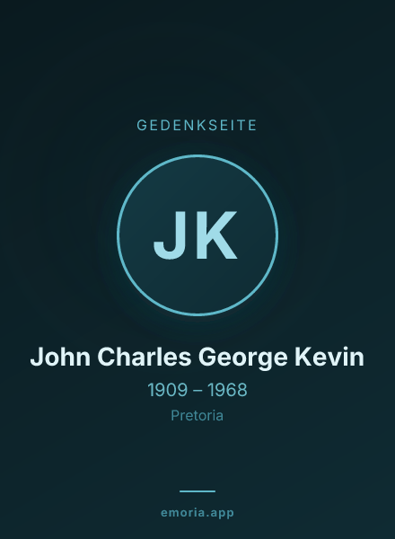 Gedenkportrait von John Charles George Kevin