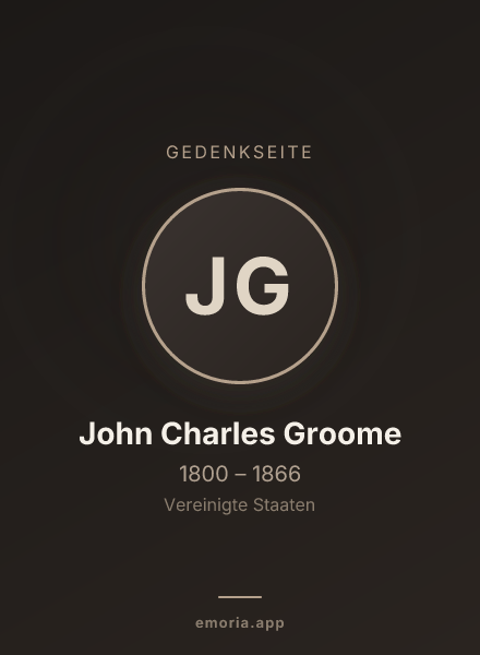 Gedenkportrait von John Charles Groome