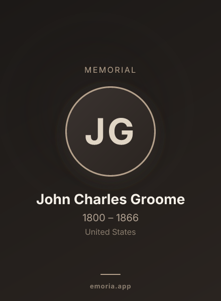 Memorial portrait of John Charles Groome