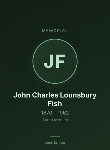 Memorial portrait of John Charles Lounsbury Fish