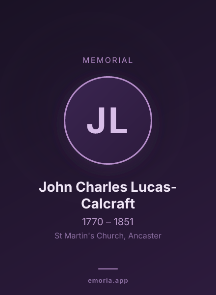 Memorial portrait of John Charles Lucas-Calcraft