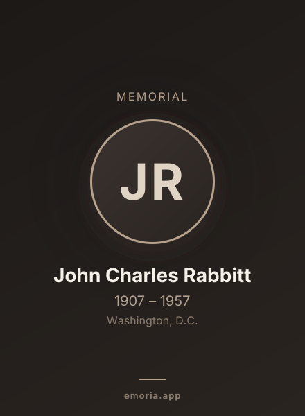 Memorial portrait of John Charles Rabbitt