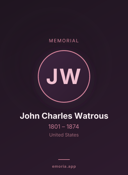 Memorial portrait of John Charles Watrous