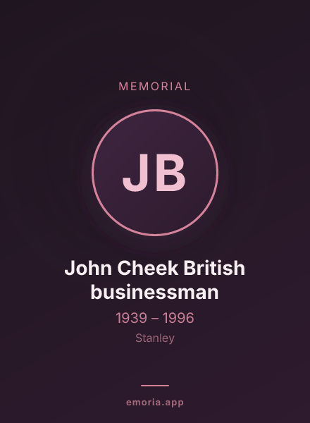 Memorial portrait of John Cheek British businessman