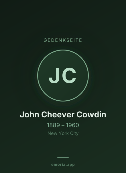 Gedenkportrait von John Cheever Cowdin