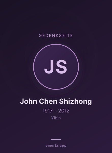 Gedenkportrait von John Chen Shizhong