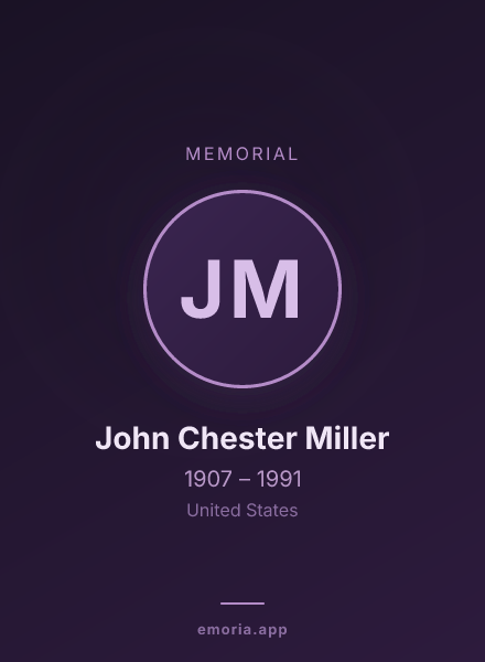Memorial portrait of John Chester Miller