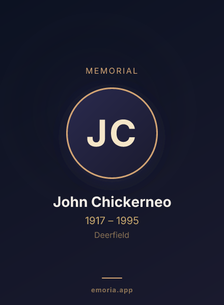 Memorial portrait of John Chickerneo