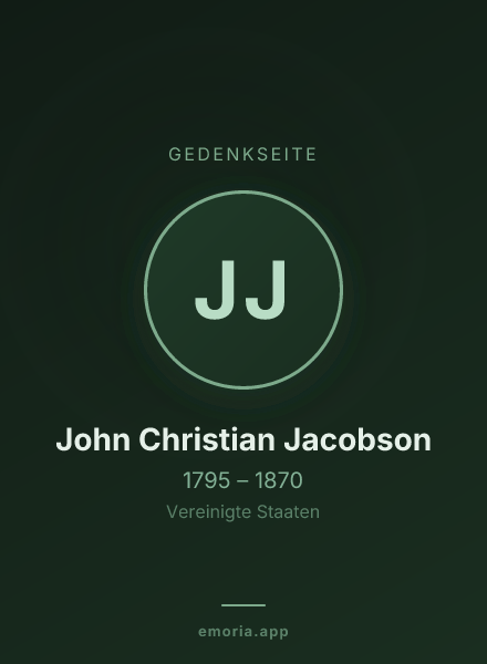 Gedenkportrait von John Christian Jacobson