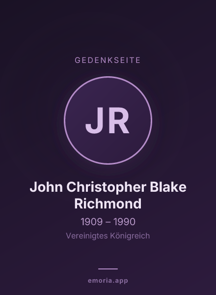 Gedenkportrait von John Christopher Blake Richmond