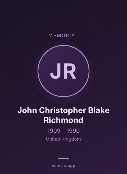 Memorial portrait of John Christopher Blake Richmond