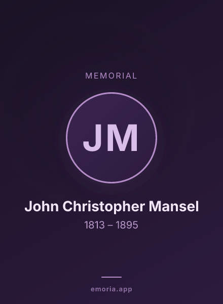 Memorial portrait of John Christopher Mansel