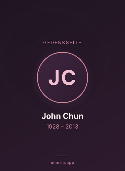 Gedenkportrait von John Chun