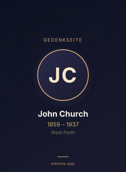 Gedenkportrait von John Church