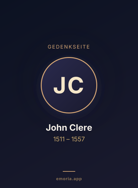 Gedenkportrait von John Clere