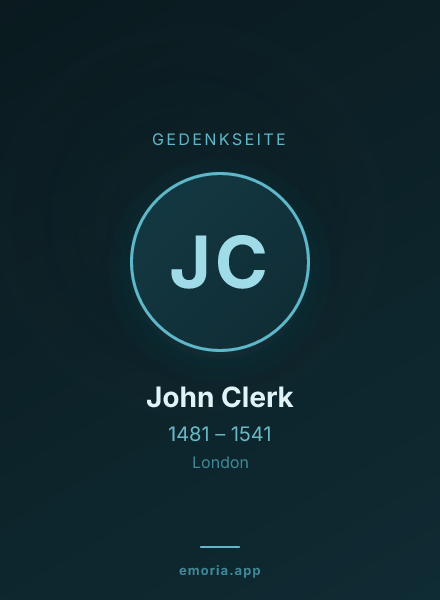 Gedenkportrait von John Clerk