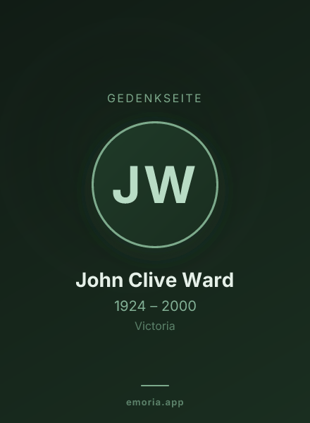 Gedenkportrait von John Clive Ward
