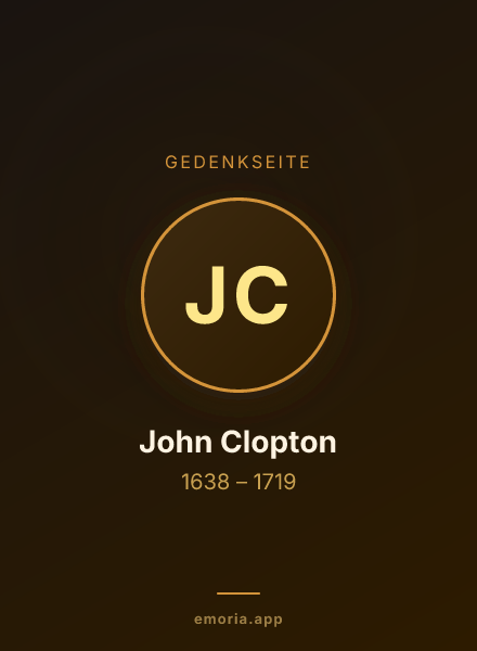 Gedenkportrait von John Clopton