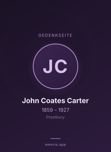 Gedenkportrait von John Coates Carter