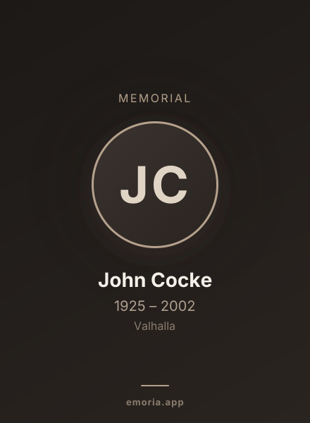 Memorial portrait of John Cocke