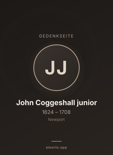Gedenkportrait von John Coggeshall junior