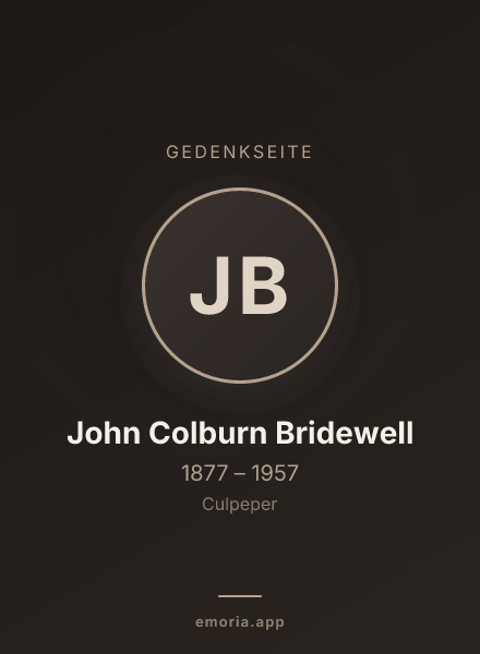 Gedenkportrait von John Colburn Bridewell