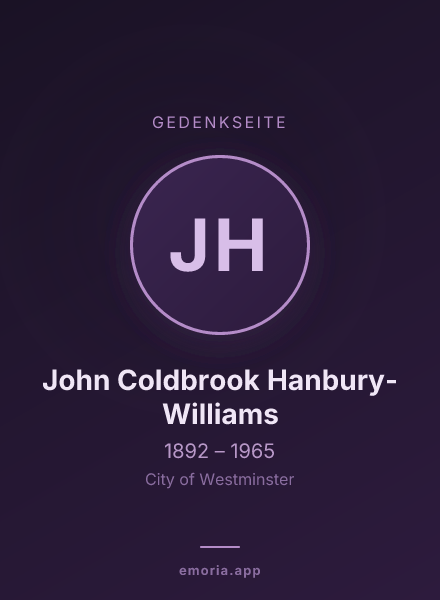 Gedenkportrait von John Coldbrook Hanbury-Williams