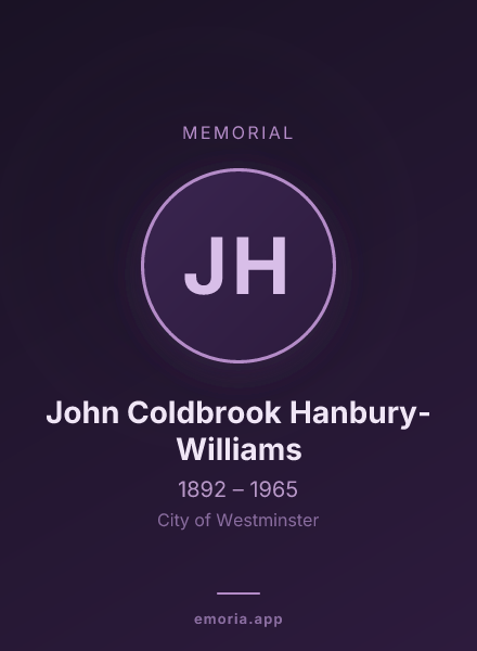 Memorial portrait of John Coldbrook Hanbury-Williams
