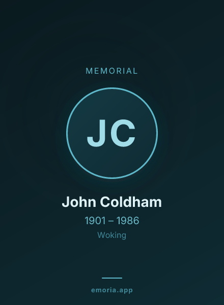 Memorial portrait of John Coldham